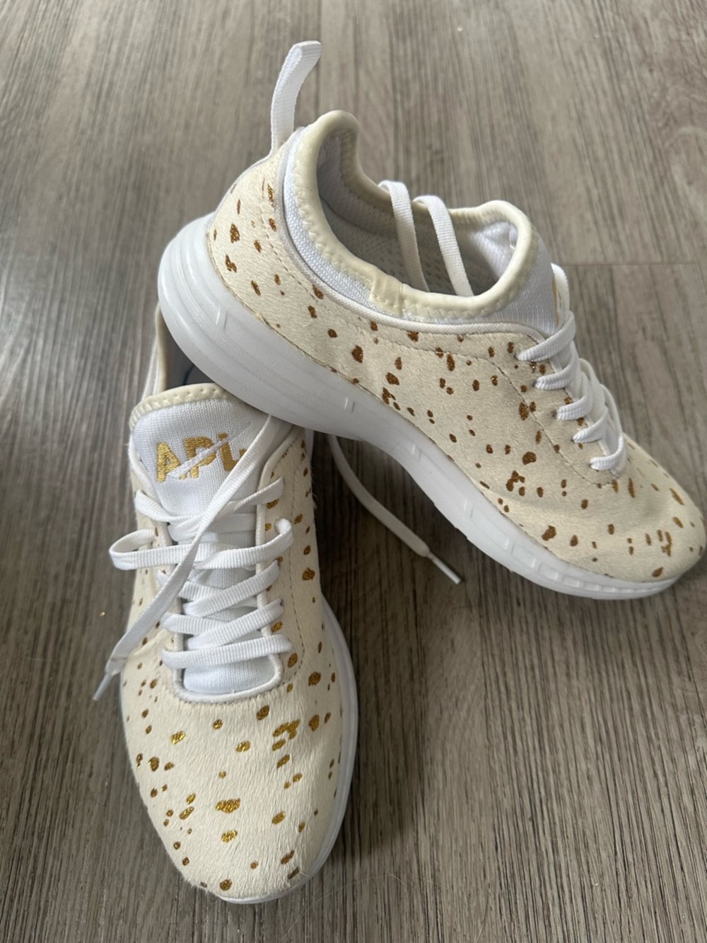 APL TechLoom Phantom Calf Hair Gold Speckle Sneakers - Rare!